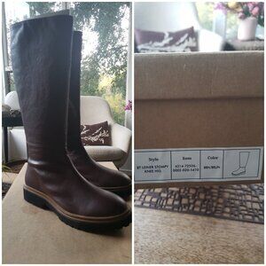 Anthropologie | Leather Knee High Boots | Leiner Stompy | Brown | Size 41 | NWT